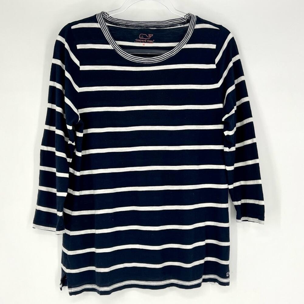 Vineyard Vines‎ Navy Stripe 3/4 Length Sleeve Tunic Top M